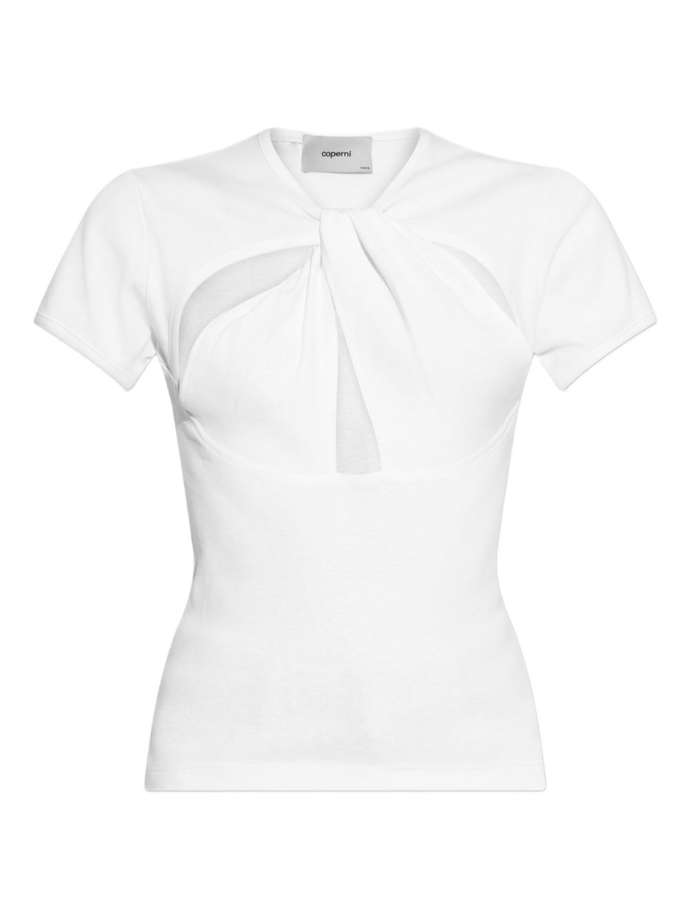 Twist-detail short-sleeve top - White