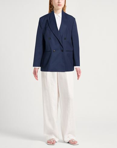 Woman Blazer Navy Size 6 Polyester, Cotton