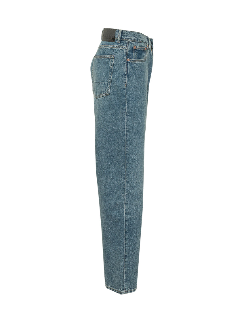 Blue Straight Mid Rise Jeans