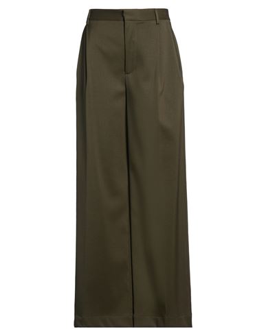 Woman Pants Military green Size 2 Wool, Elastane