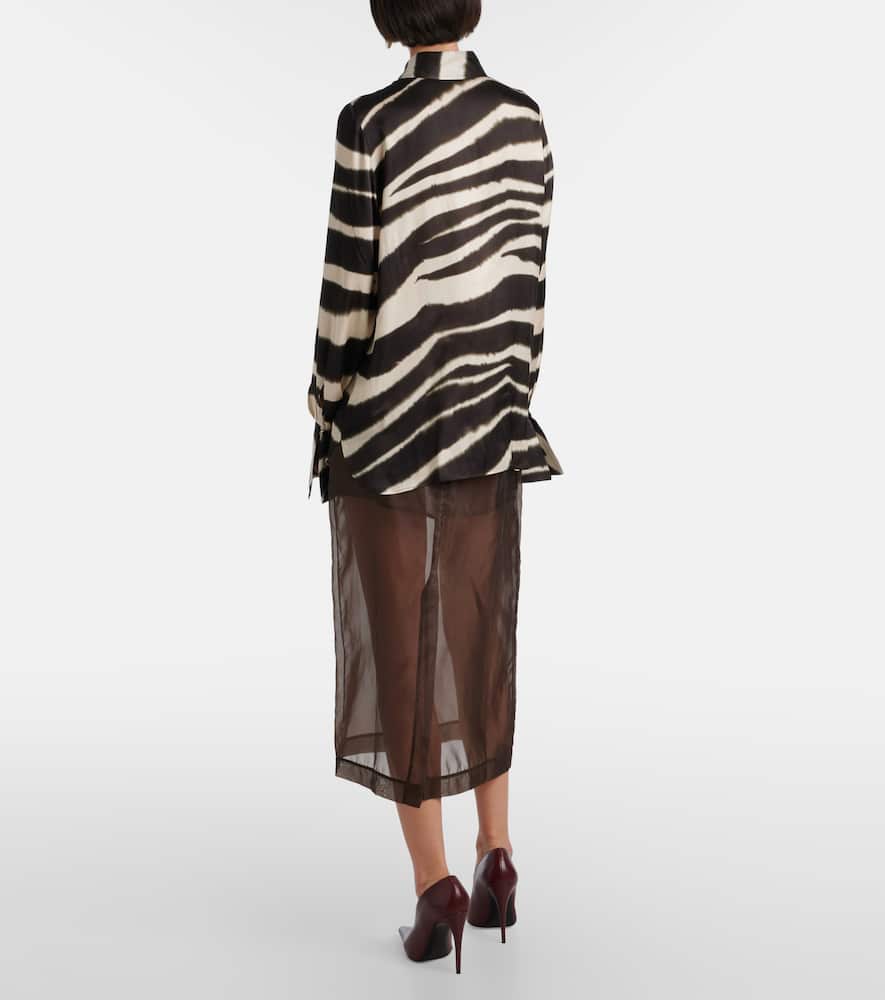 Printed satin shirt