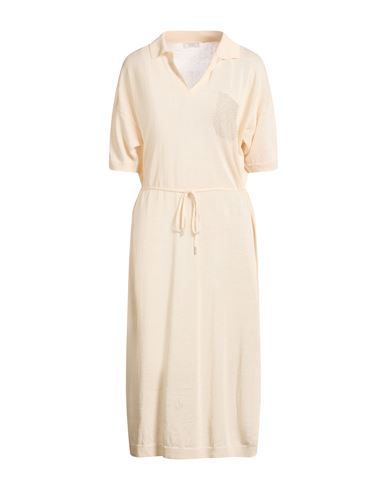 Woman Midi dress Beige Size 6 Linen, Cotton