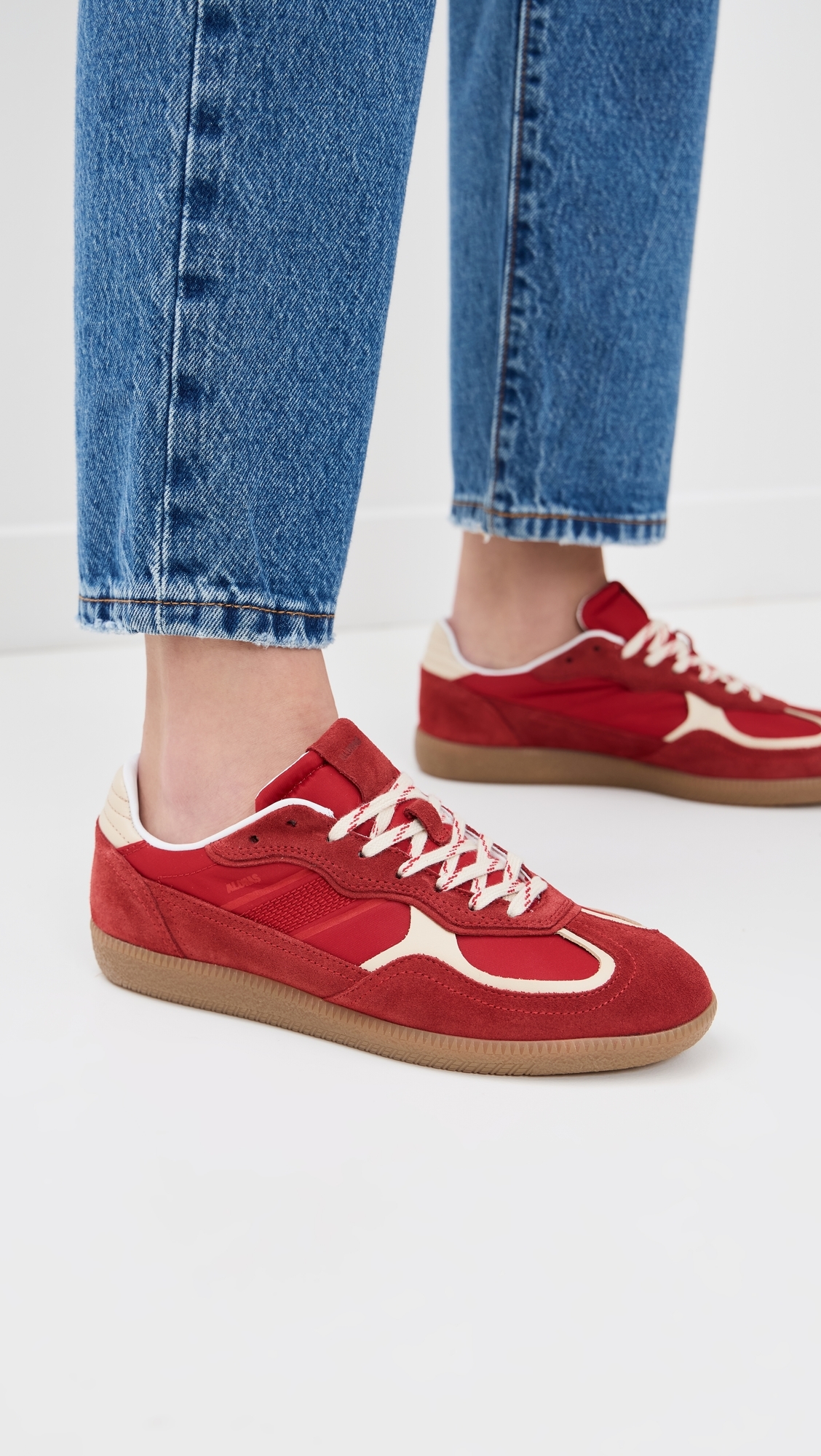 Rife Sheen Leather Sneakers Sheen Red
