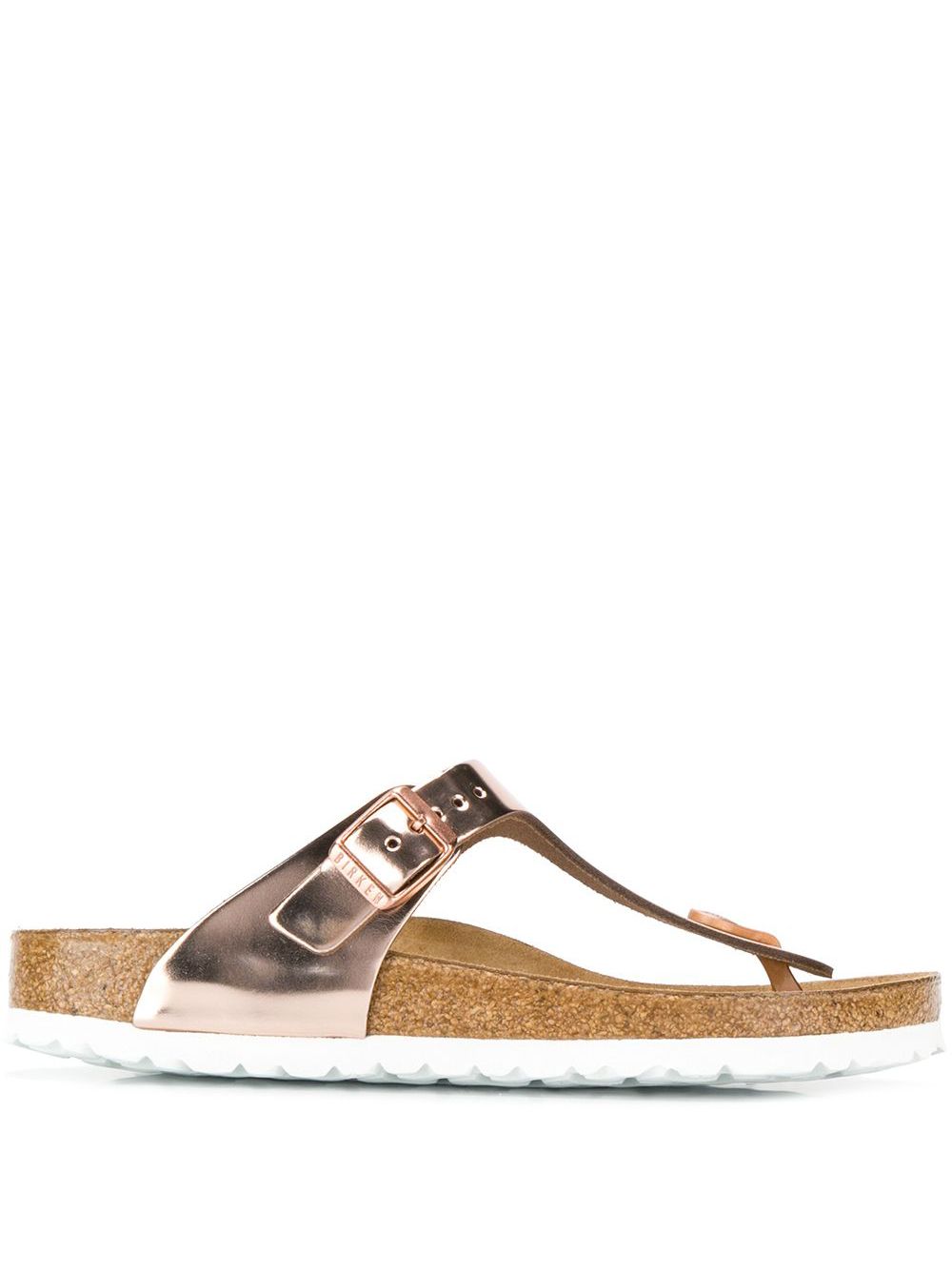 Metallic thong strap sandals - Pink