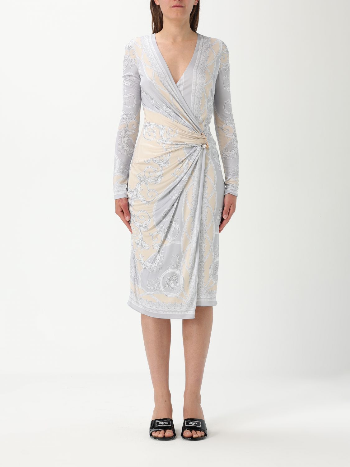 Coupe des Dieux-print midi dress - Neutrals