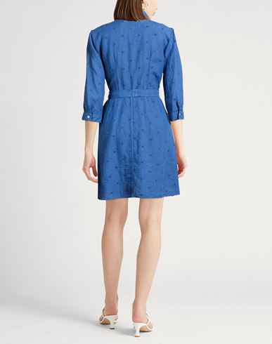 Woman Mini dress Slate blue Size 6 Linen