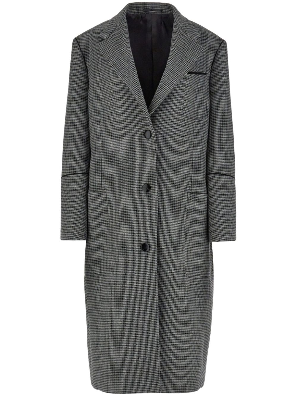 Single-breasted check-pattern coat - Grey