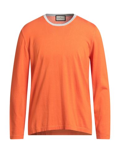 Man Sweater Orange Size L Cotton, Cashmere
