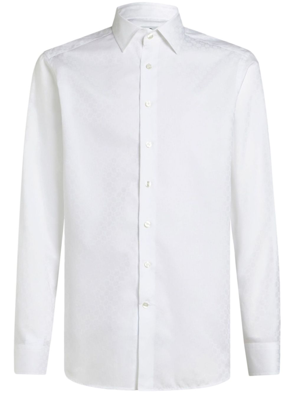 Jacquard cotton shirt - White