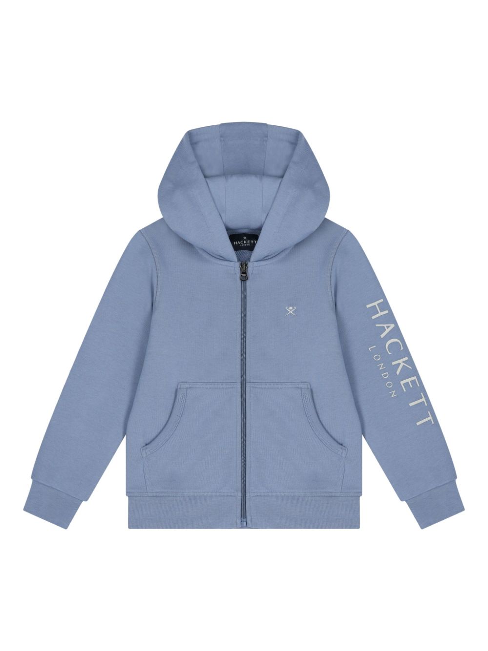 Logo-embroidered hoodie - Blue