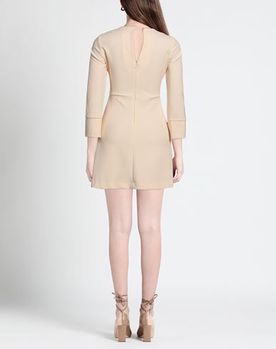 Woman Mini dress Beige Size 6 Polyester, Elastane