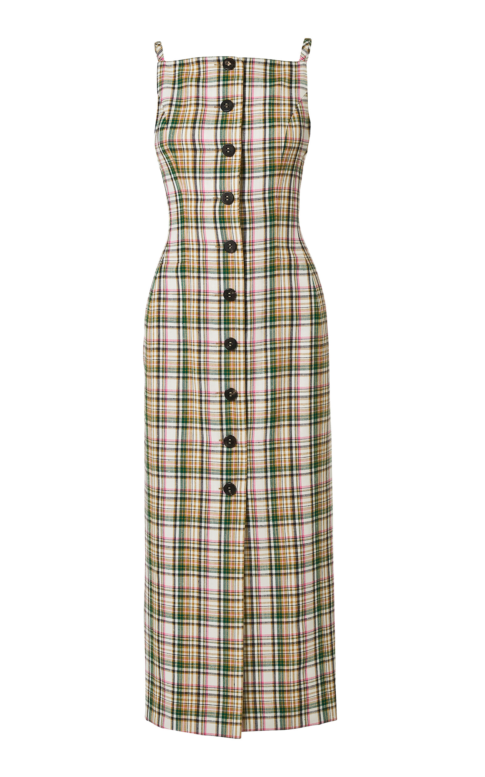 Check Plaid Tailoring Midi Pencil Dress - Moda Operandi