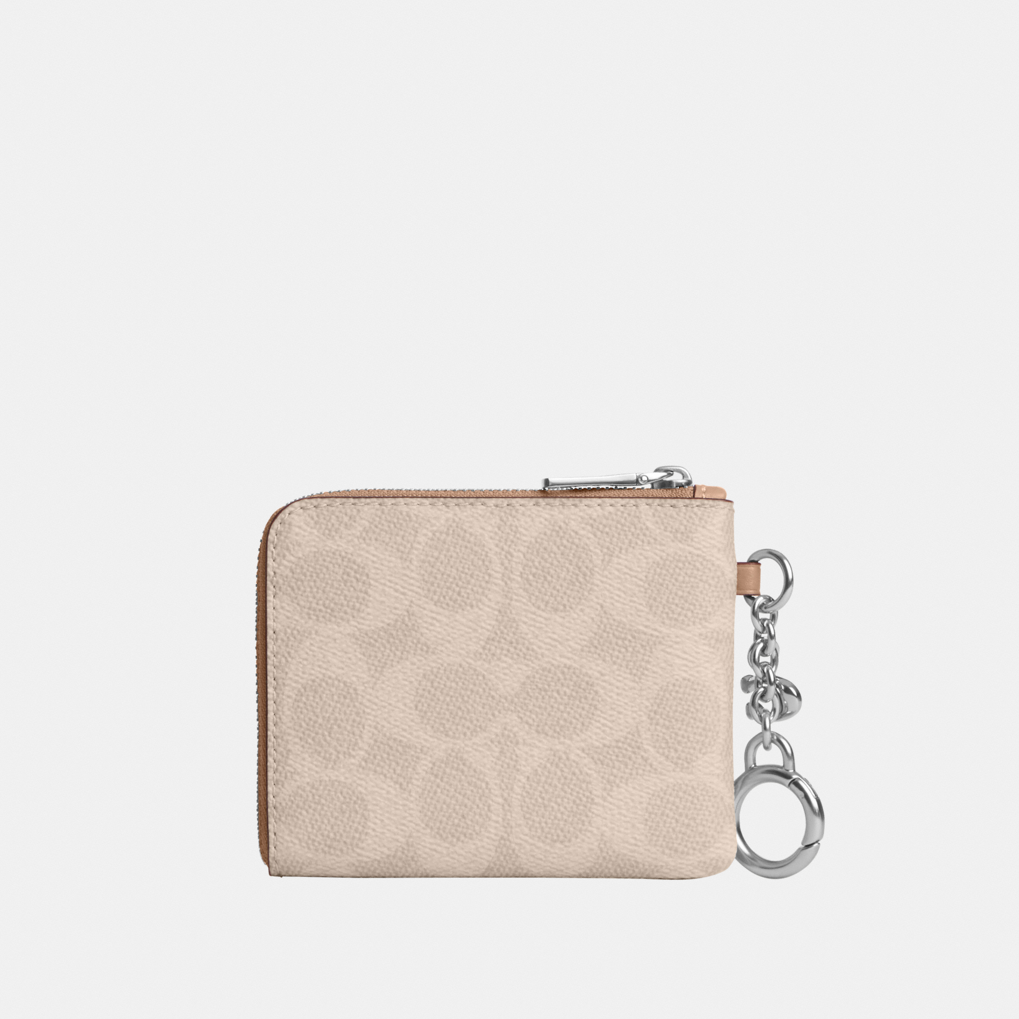 Coach Womens Small Corner Zip Wallet In Signature Canvas - Beige - One