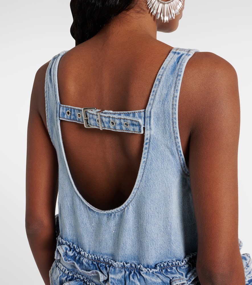 Ruffled denim top
