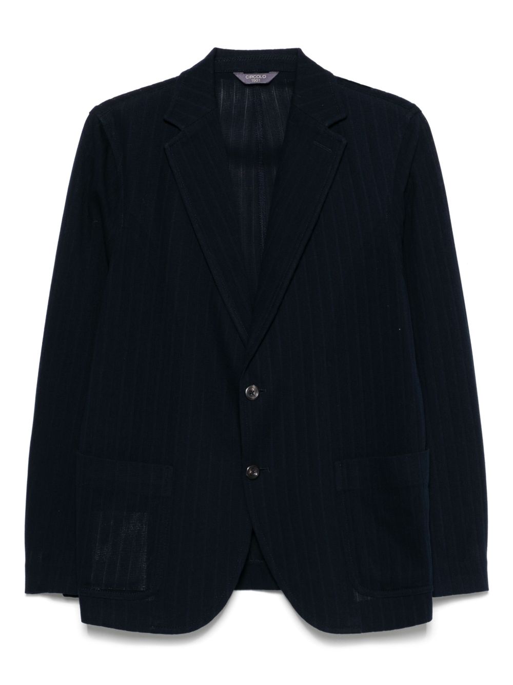 Cotton Single-Breasted Jacket — Navy