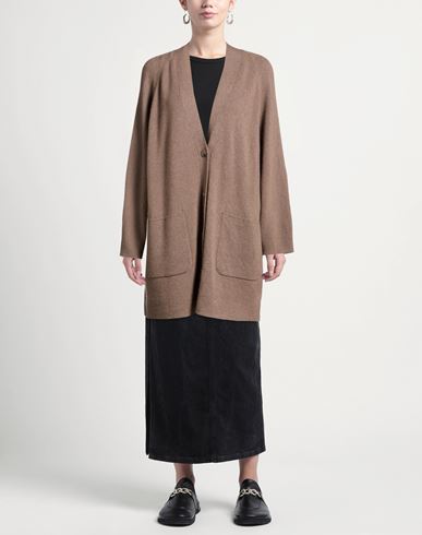 Woman Cardigan Light brown Size M/L Cashmere, Silk