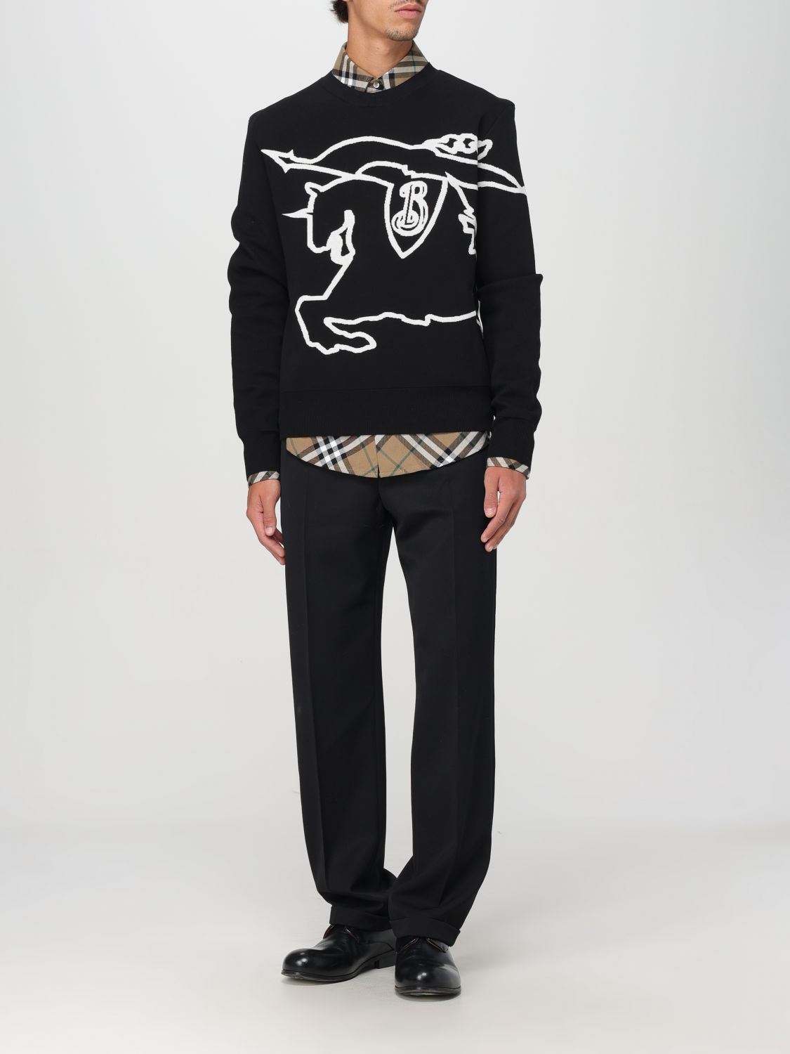 EKD-embroidered cotton sweatshirt - Black