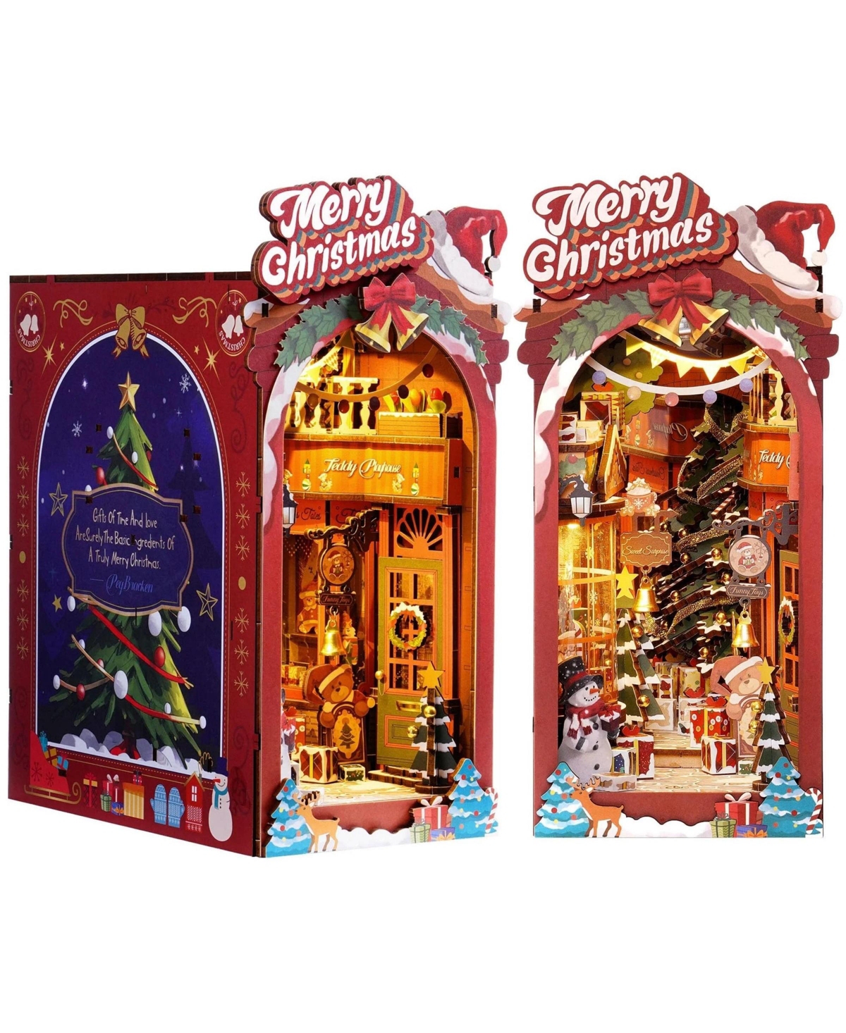 3D Puzzles Diy Miniature Dolls House Kit Wooden Puzzle Booknook Bookshelf Decoration Holiday Gifts