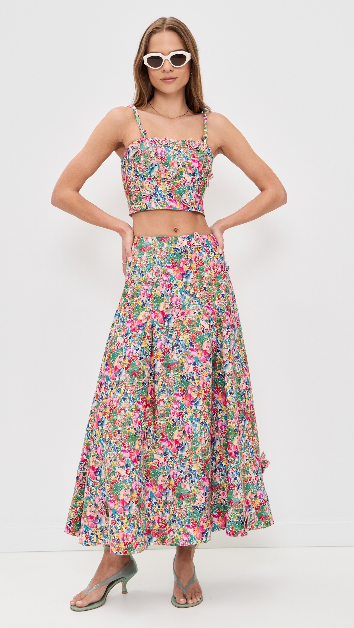 Peasant Floral Butterfly Top Peasant Floral Off-White