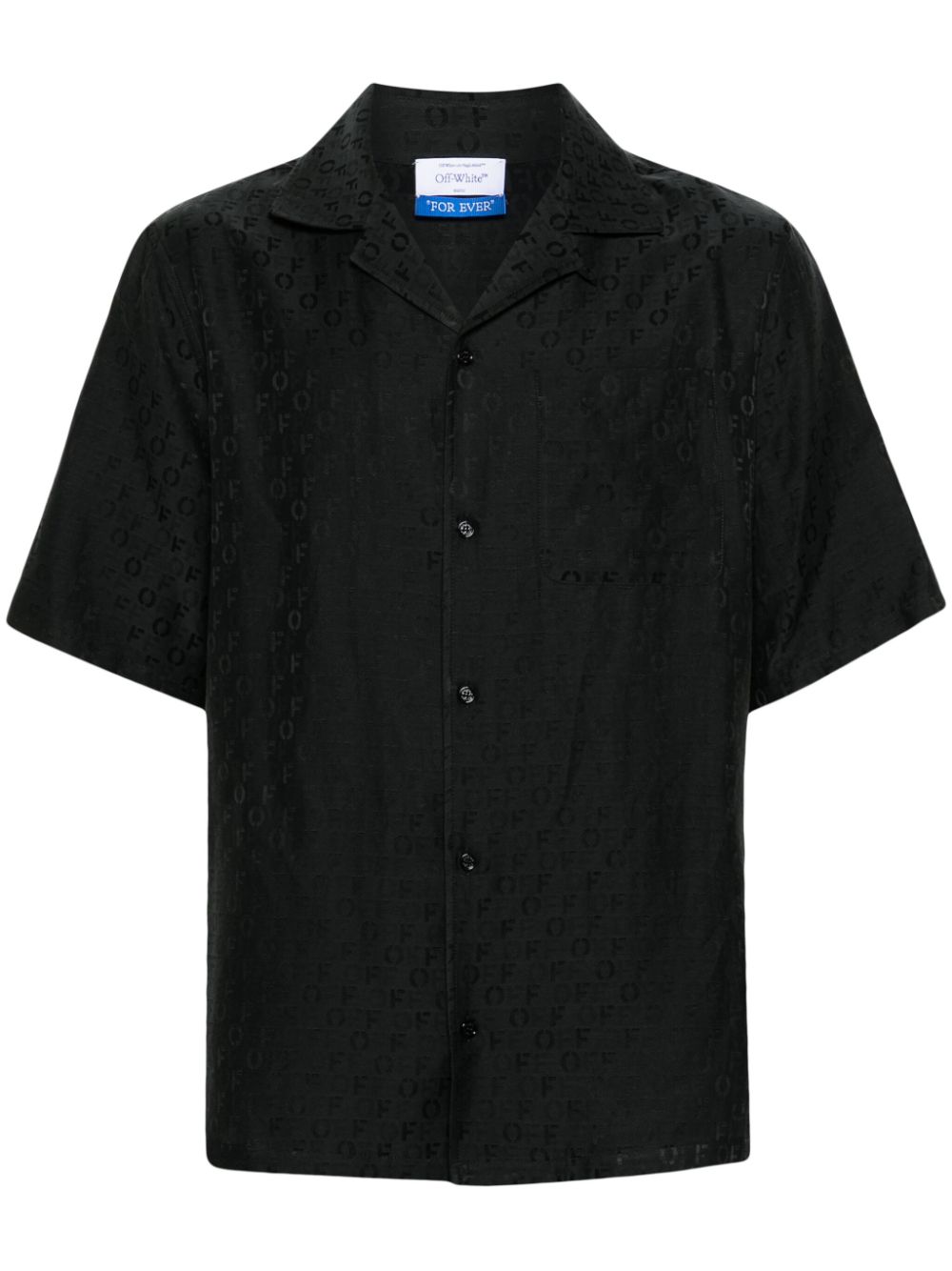 Monogram-jacquard shirt - Black