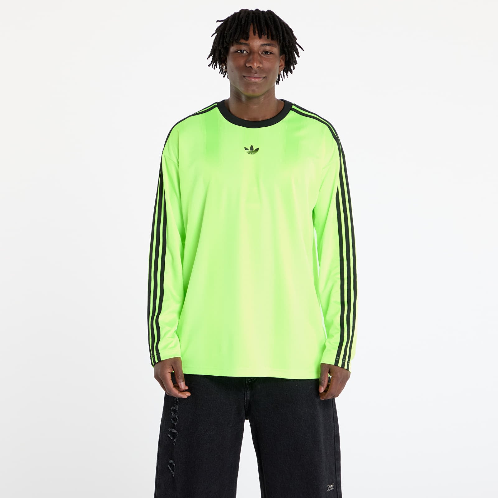 T-shirt adidas Jacquard Jersey Long Sleeve Tee Neon Green/ Black