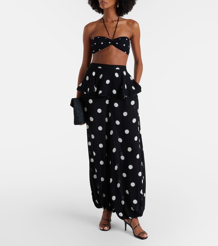 Polka-dot bandeau bikini top