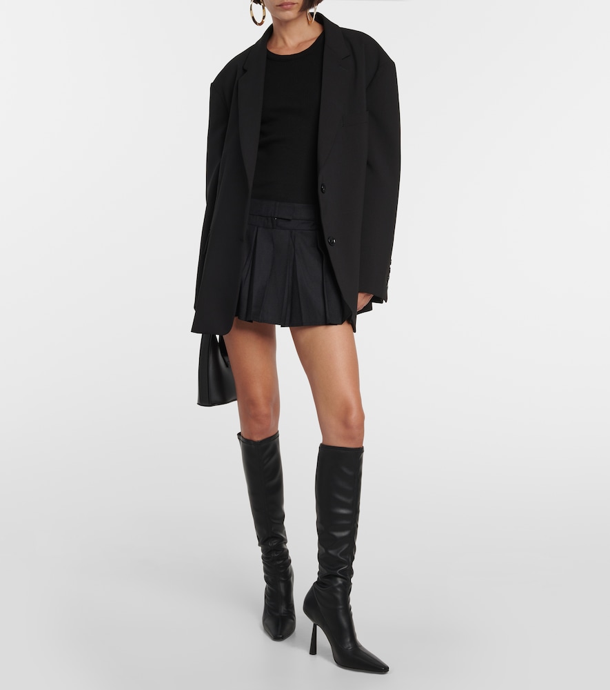 Myca pleated wool miniskirt