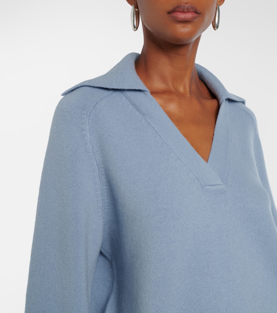 Wool and cashmere-blend polo sweater