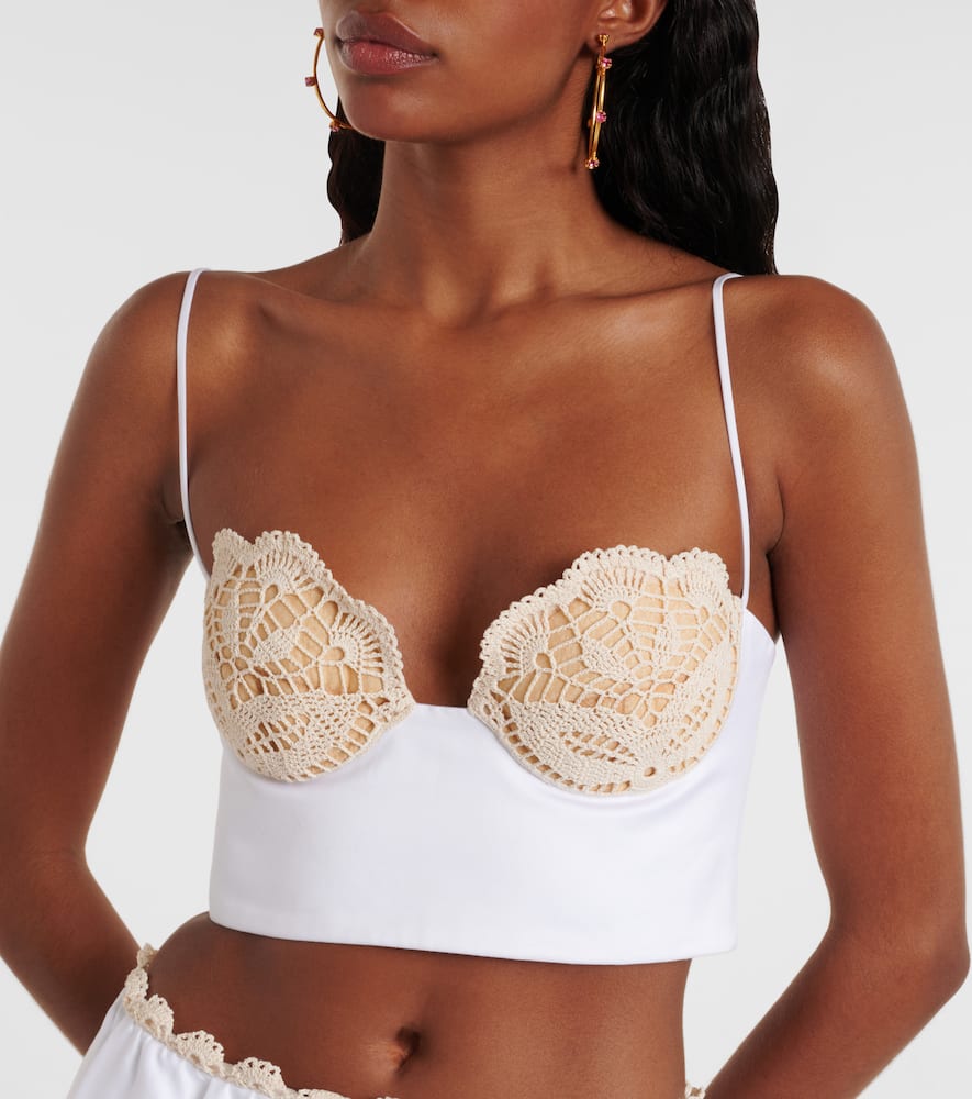 Crochet cotton bustier top