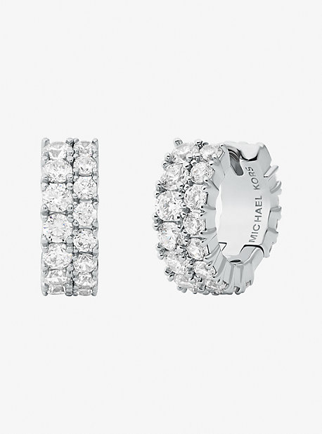 Double Pavé Huggie Earrings
