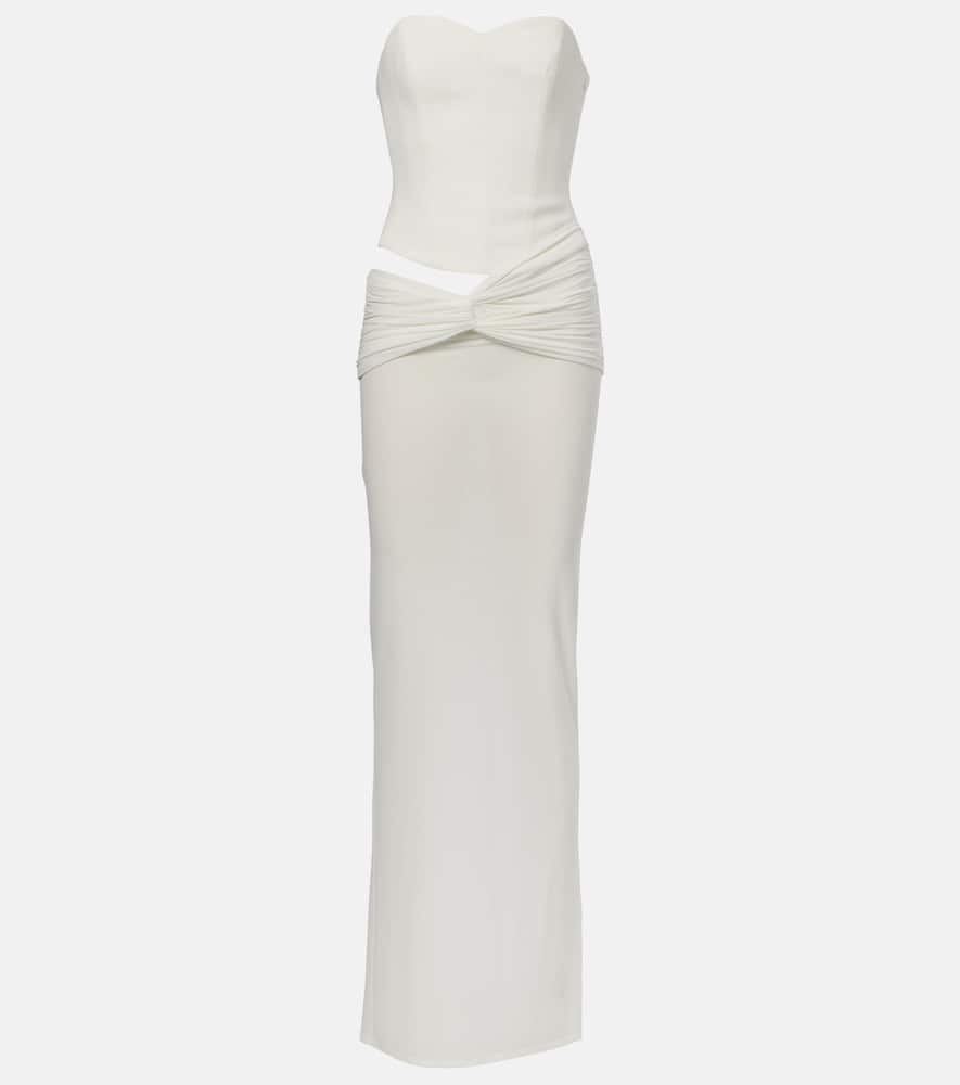 Draped crêpe jersey corset dress