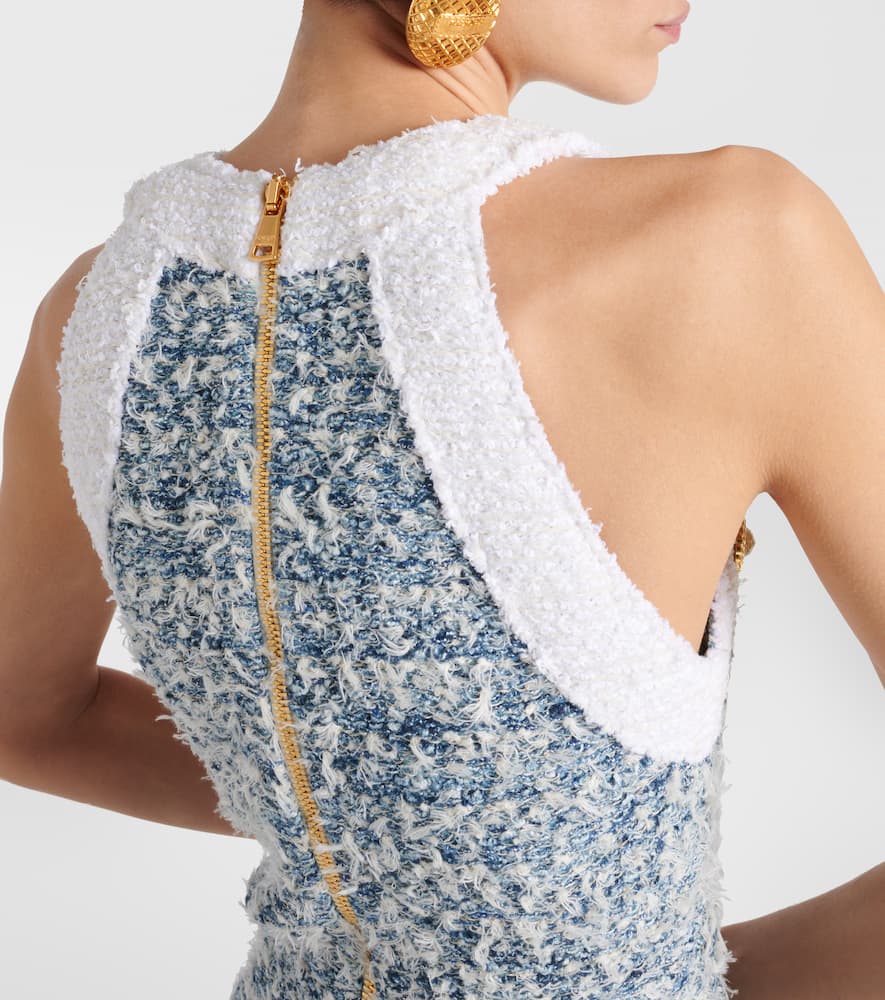 Fringed tweed minidress