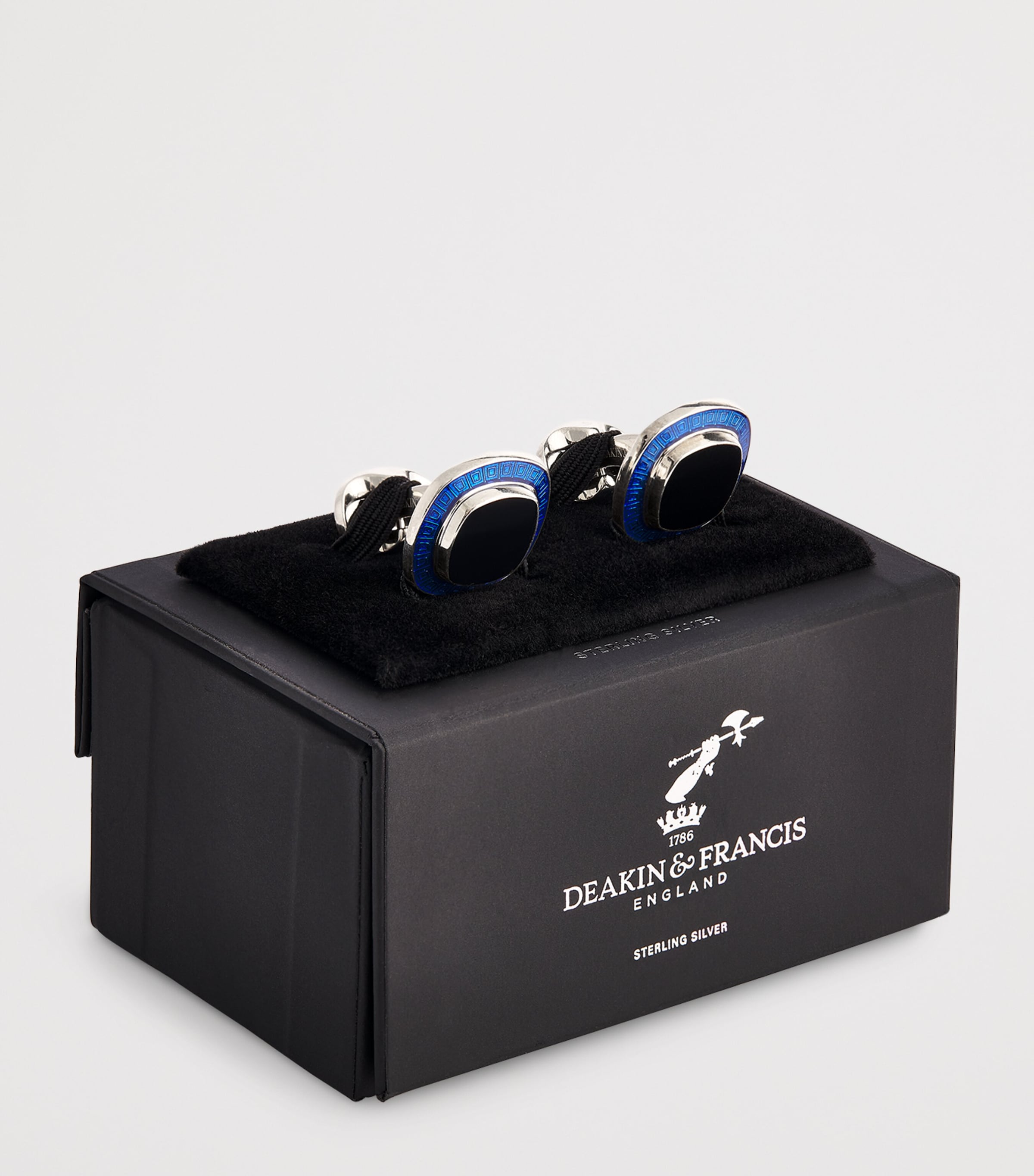 Deakin & Francis Sterling Silver Enamel Cufflinks