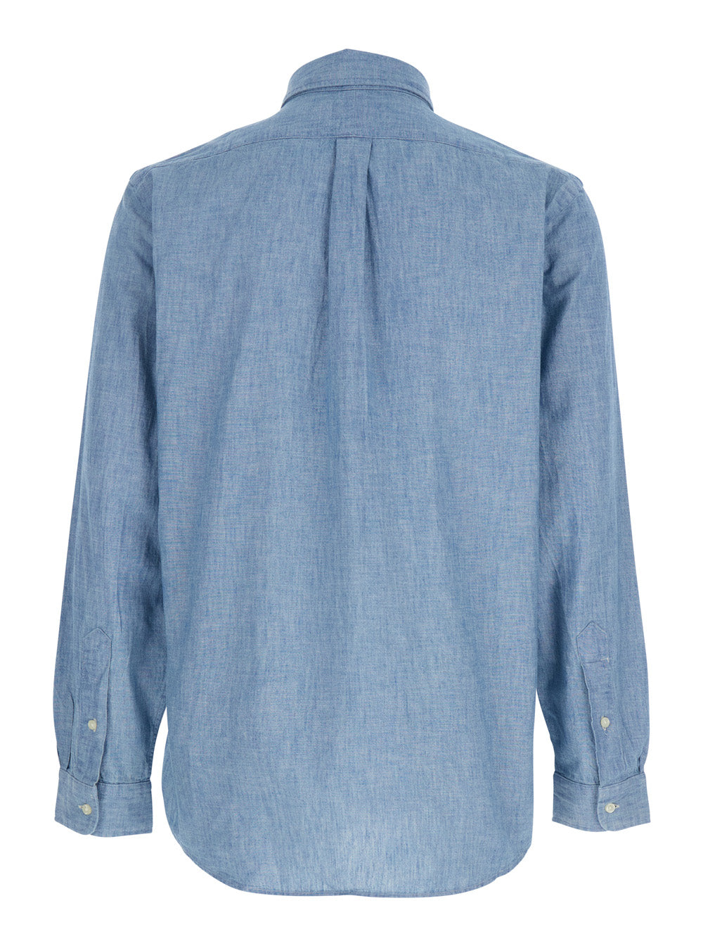 Cotton Button-Down Shirt — Blue