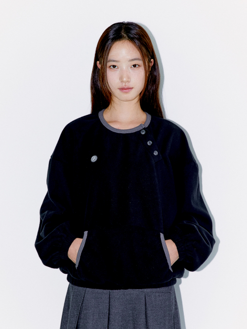DIAGONAL HENLEY FLEECE SWEATSHIRTS