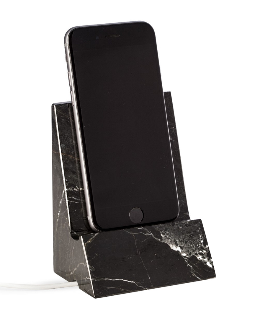 Black Zebra Marble Desktop Phone / Tablet Cradle