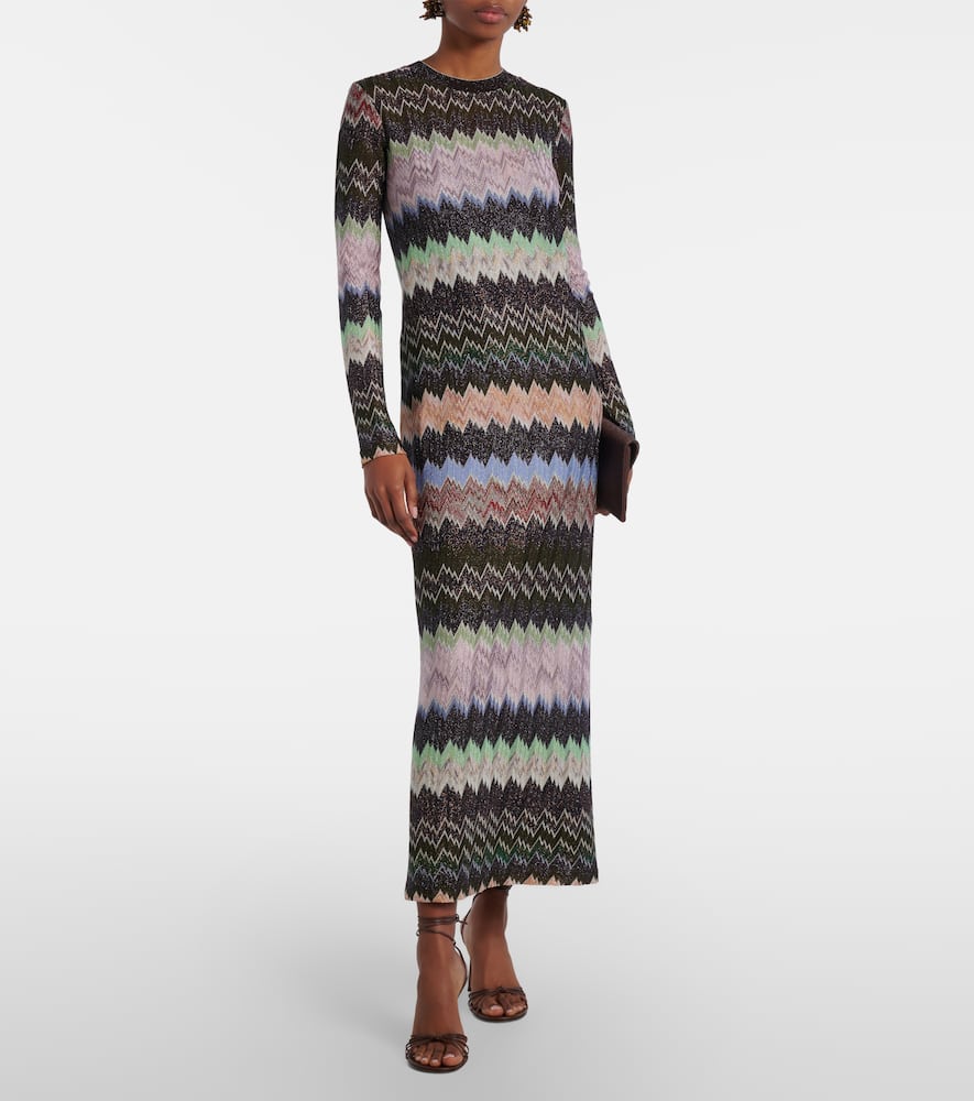 Jacquard lamé maxi dress