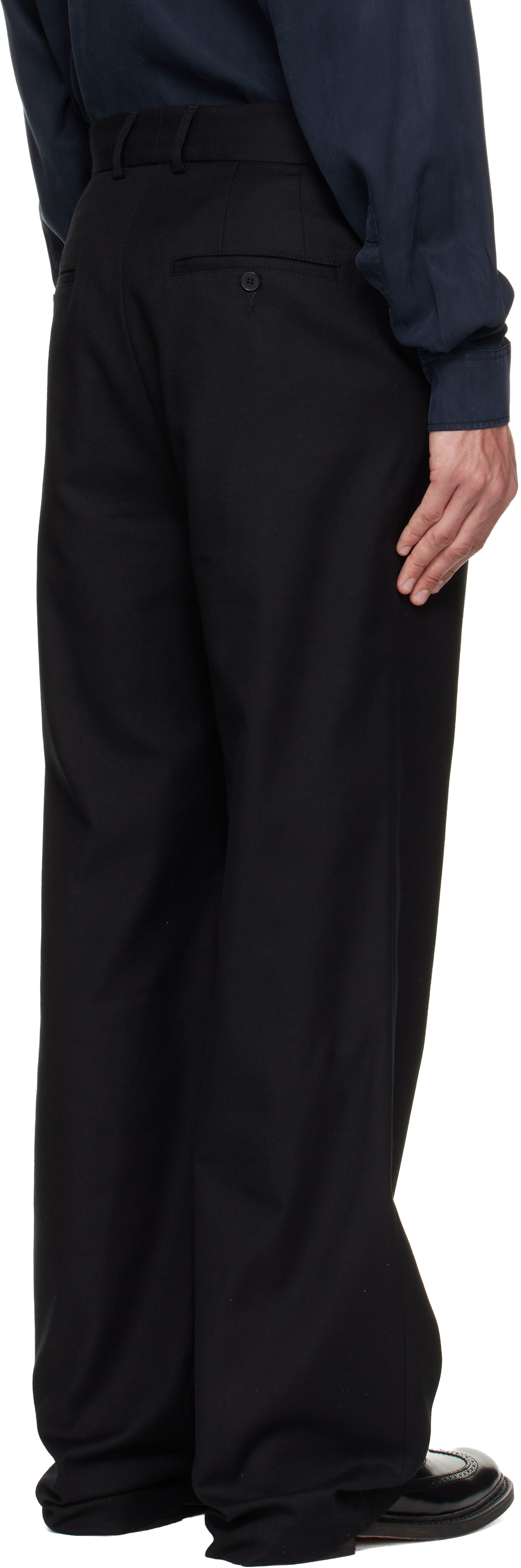 Black Straight-Fit Trousers