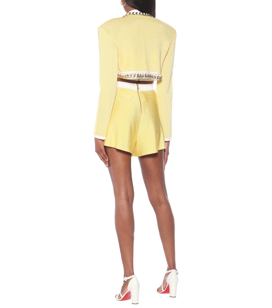 Exclusive to Mytheresa - Chain-link cropped knit jacket