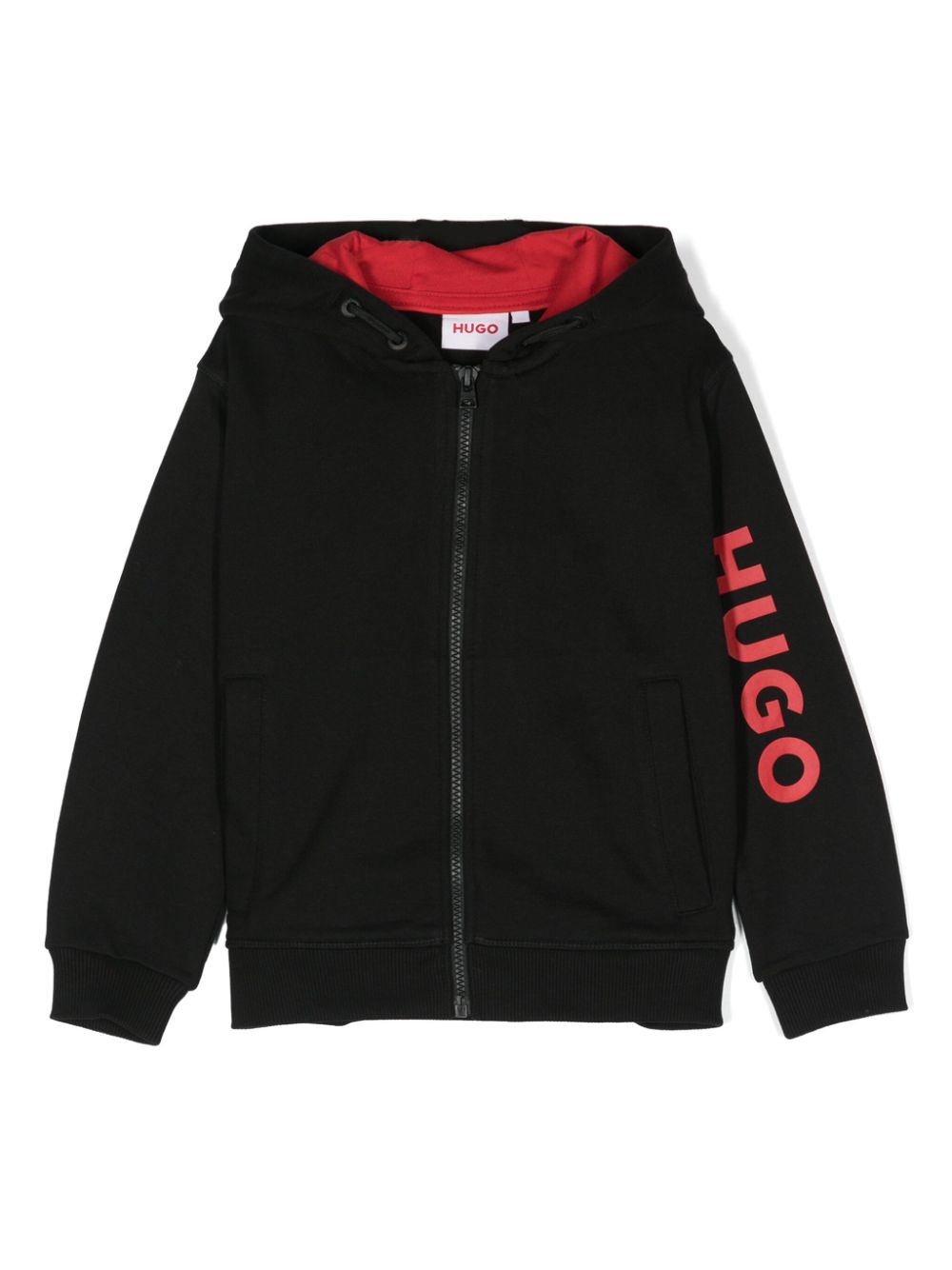 Logo-print hooded jacket - Black