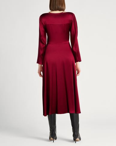 Woman Midi dress Burgundy Size 6 Acetate, Viscose