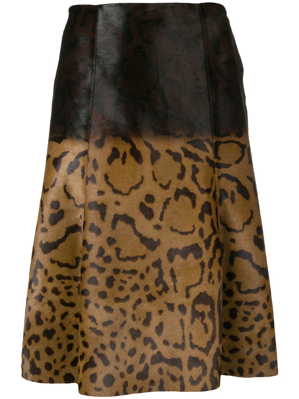 Animal print midi skirt - Brown