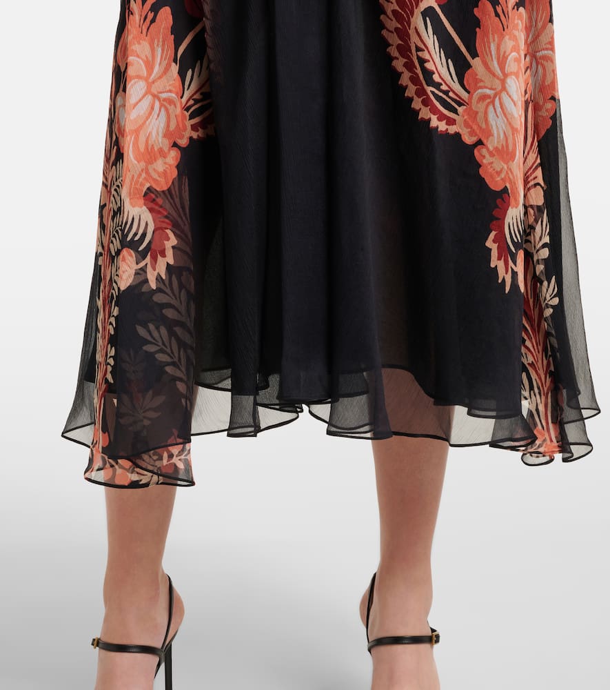 Floral silk midi dress