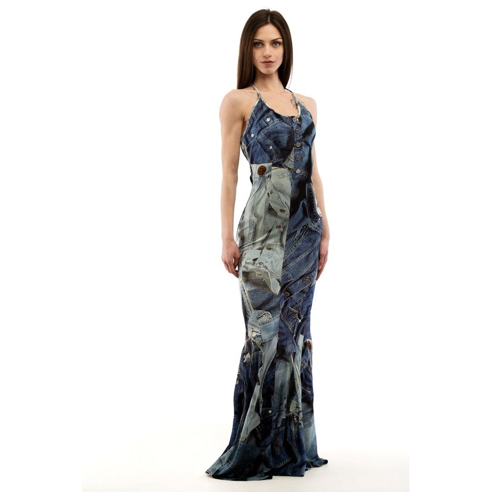 Patchwork Viscose Dress — Multicolor