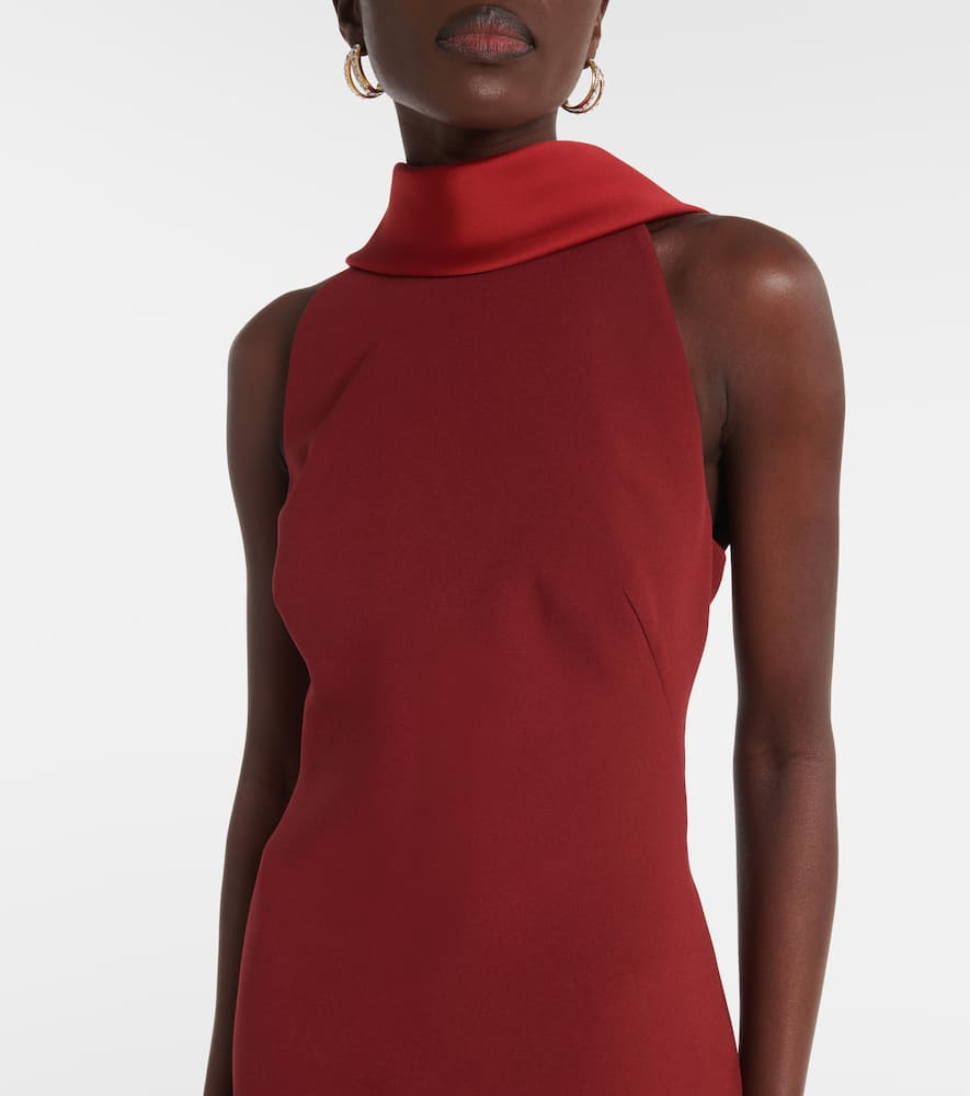 Holliana satin-trimmed crêpe gown