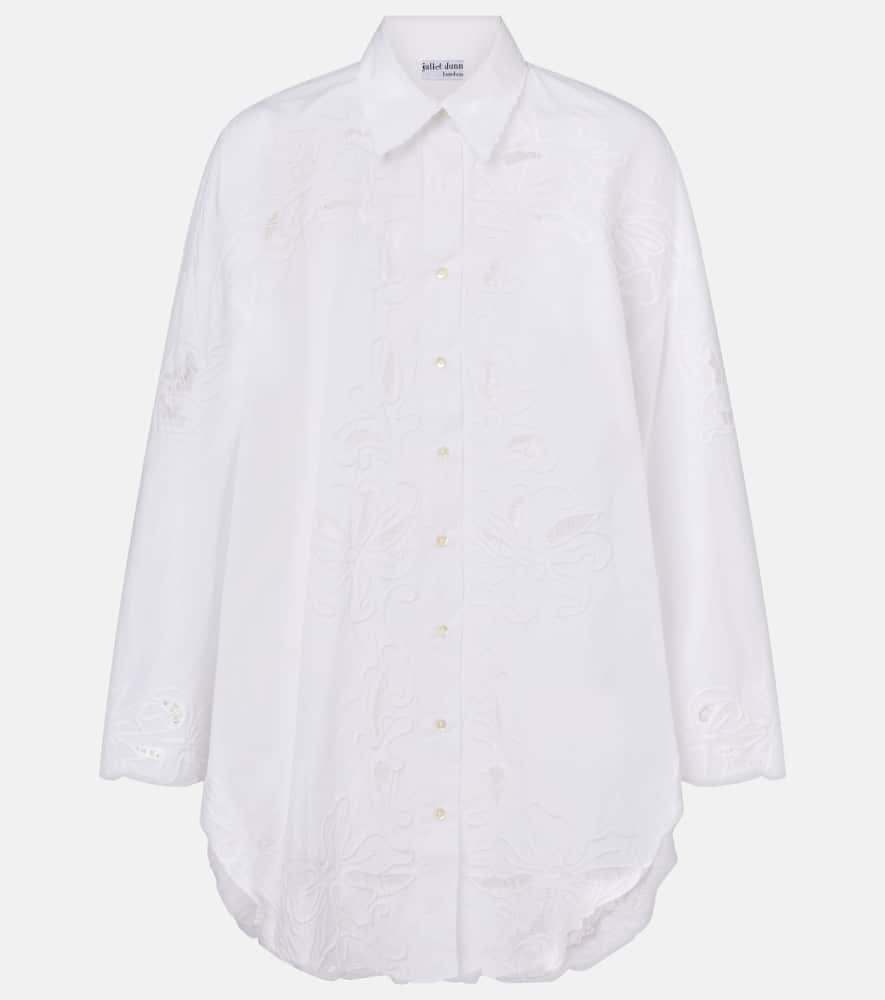 Broderie anglaise cotton poplin shirt