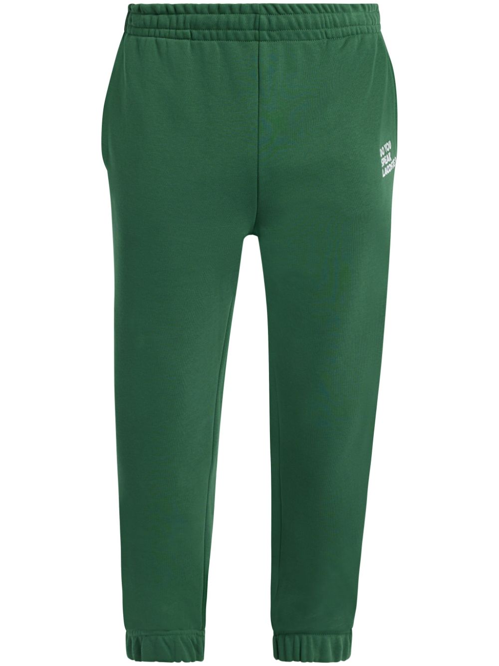 Slogan-embroidered elasticated track pants - Blue