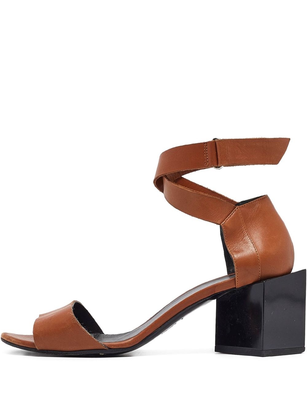 Pre-owned 65mm block-heel sandals - Brown