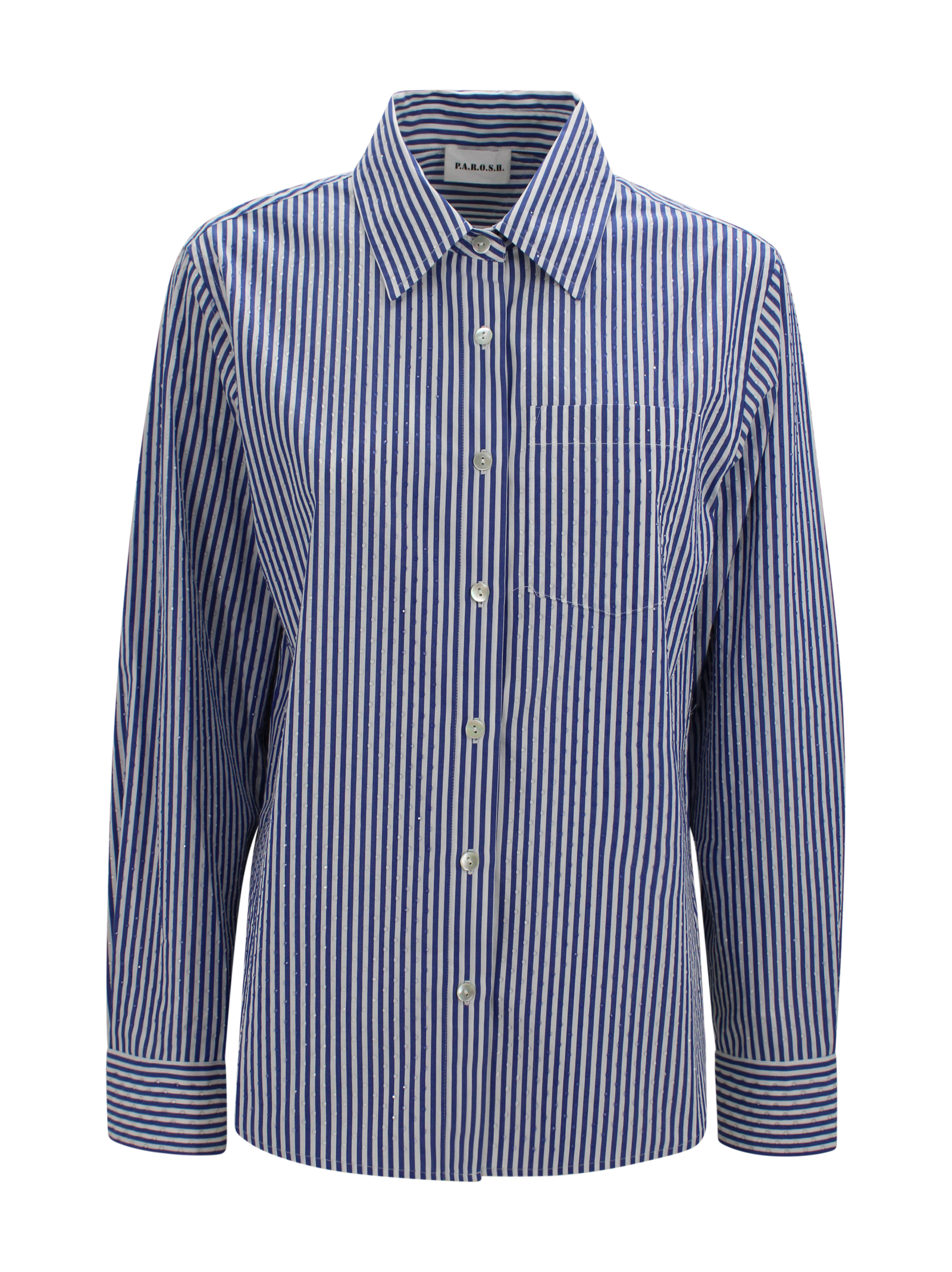 Cotton Shirt With Rhinestones