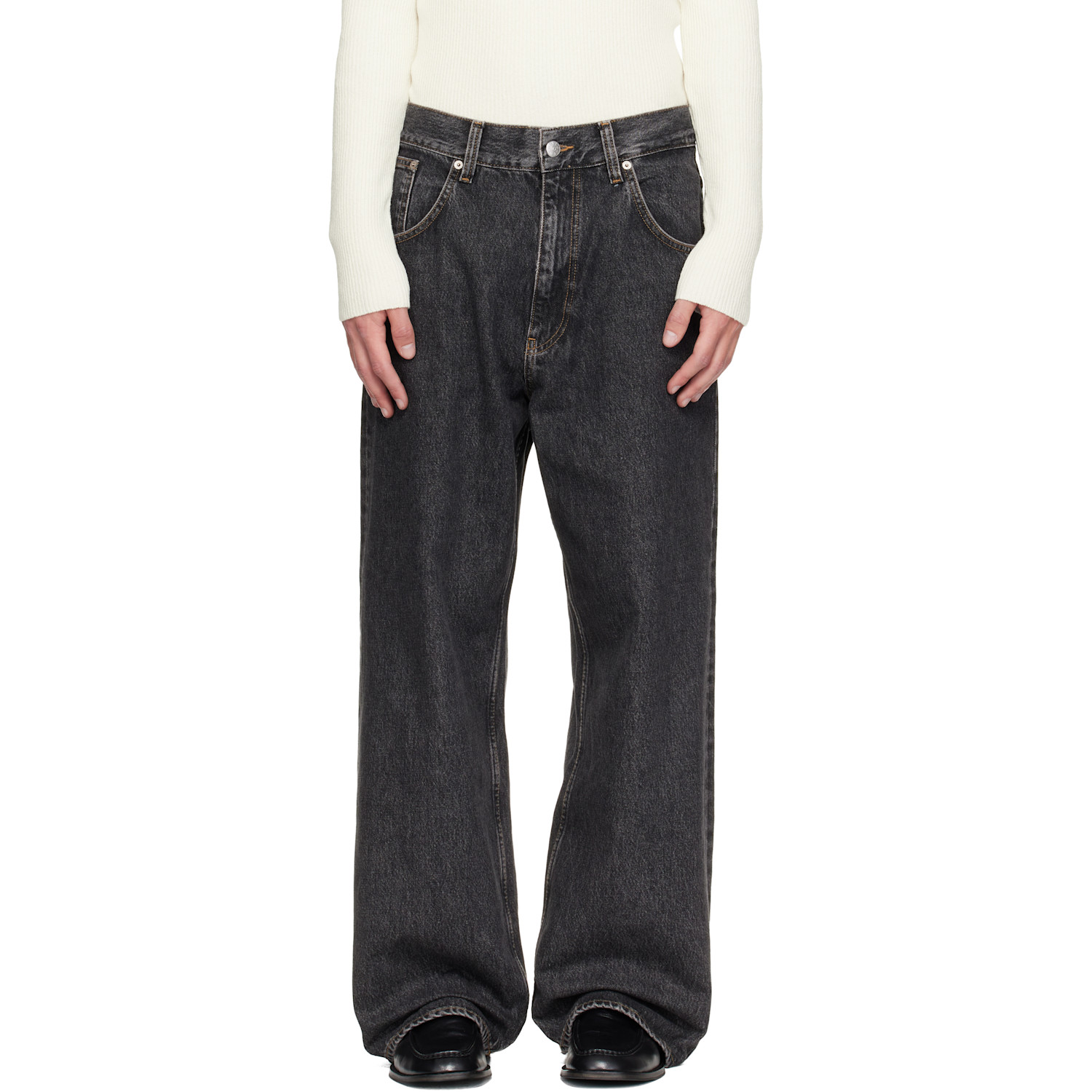 Black Super Wide Jeans